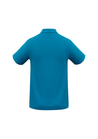 Crew Mens Short Sleeve Polo Cyan back view