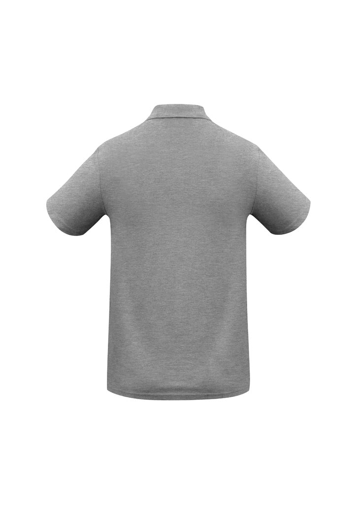 Crew Mens Short Sleeve Polo Grey Marle back view