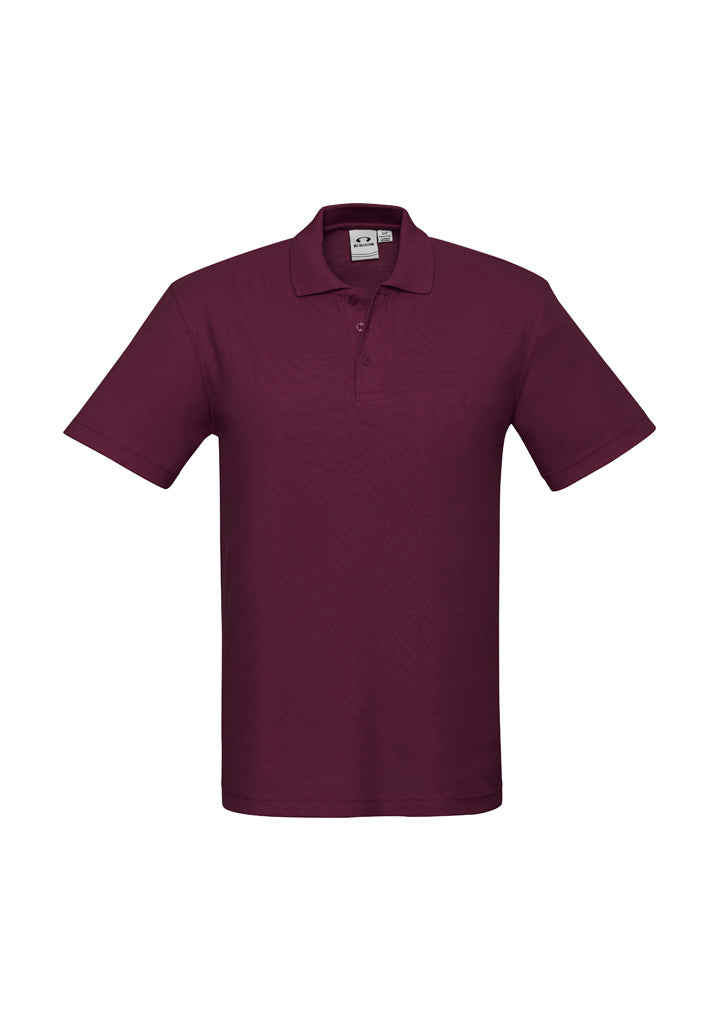 Crew Mens Short Sleeve Polo Maroon front view