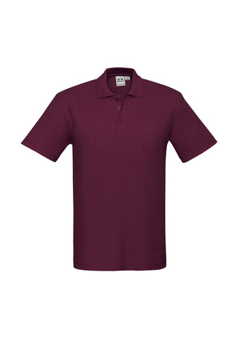 Crew Mens Short Sleeve Polo Maroon front view