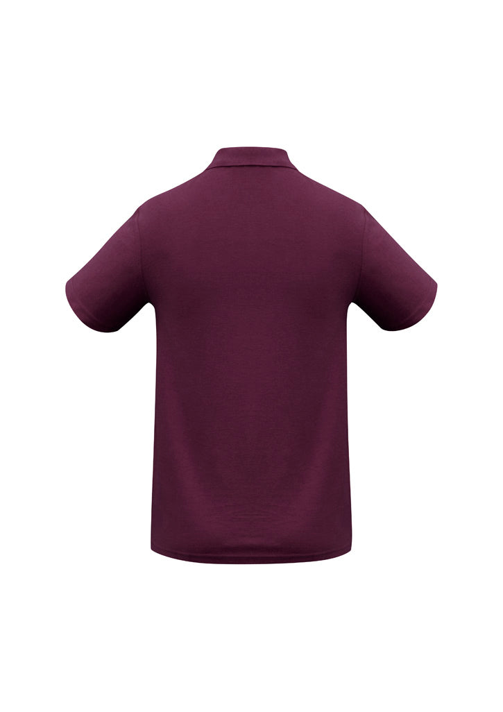 Crew Mens Short Sleeve Polo Maroon back view