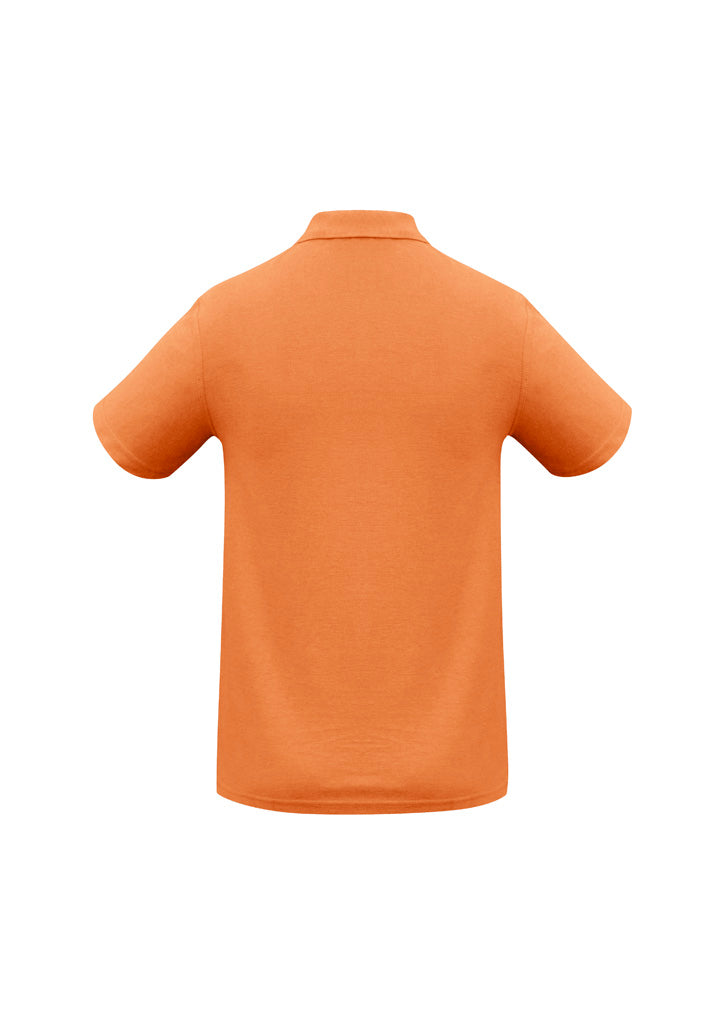 Crew Mens Short Sleeve Polo Orange back view