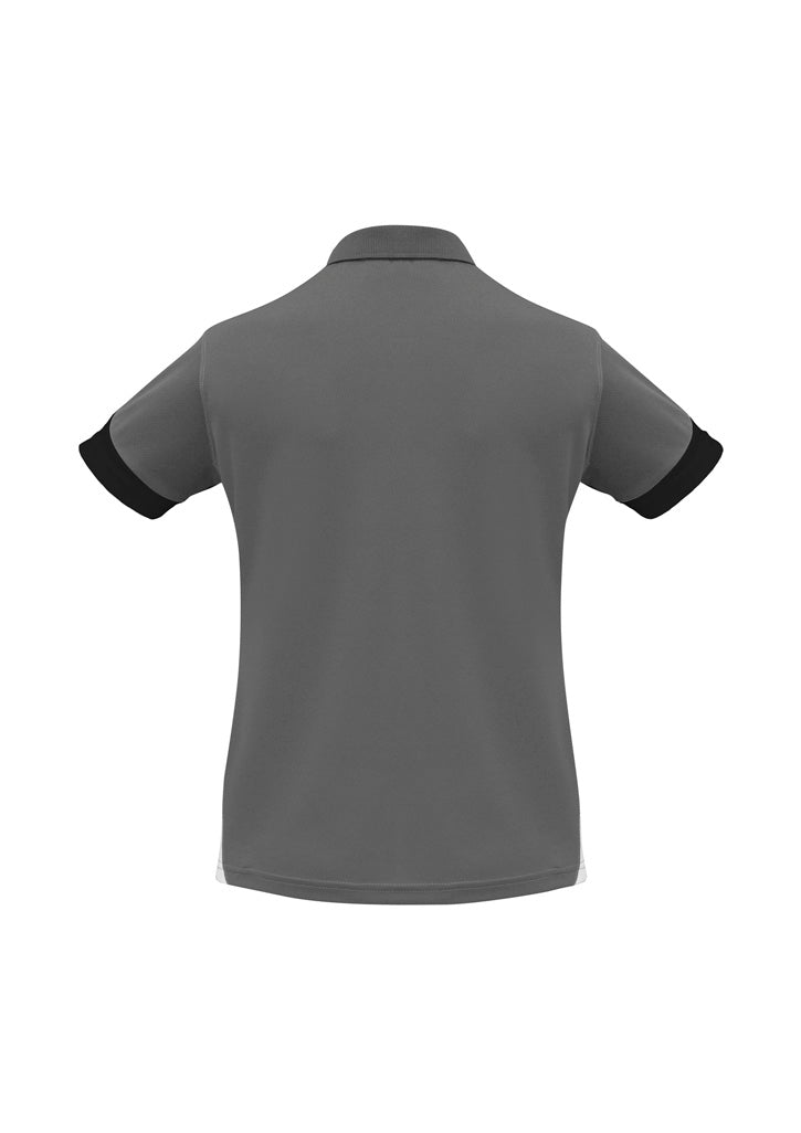 Talon Womens Short Sleeve Polo Ash/Black back view