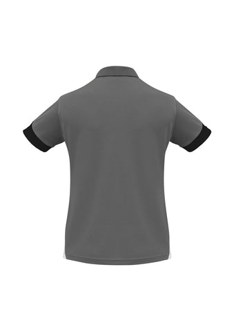 Talon Womens Short Sleeve Polo Ash/Black back view