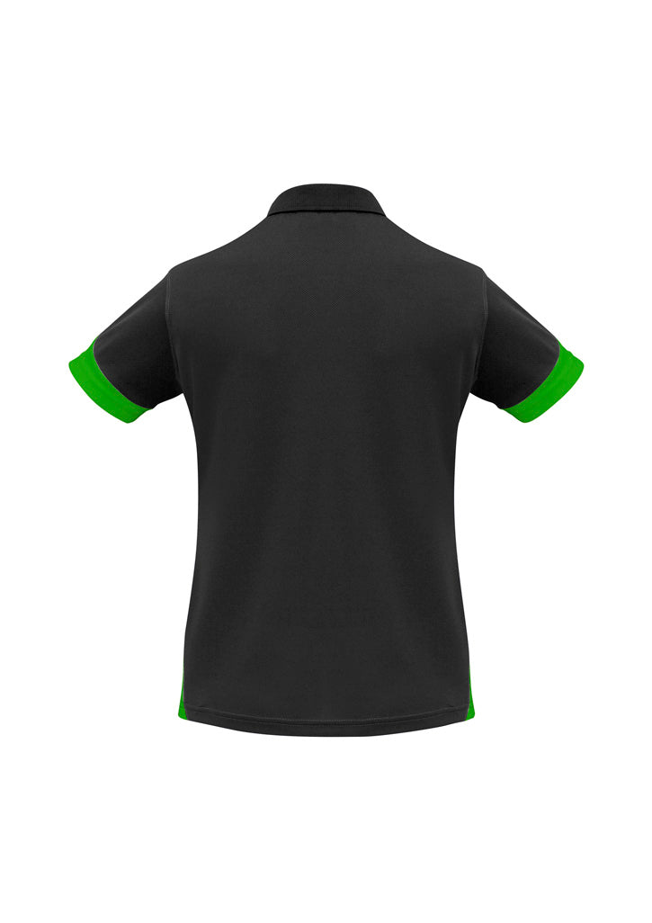 Talon Womens Short Sleeve Polo Black/Green back view