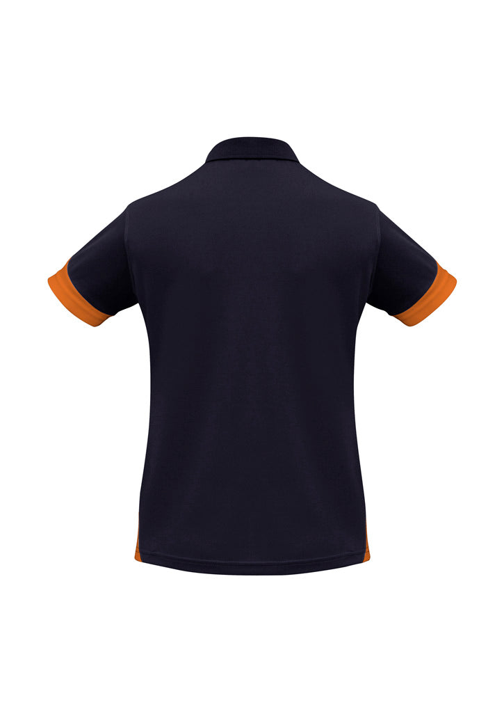 Talon Womens Short Sleeve Polo Navy/Orange back view