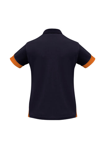 Talon Womens Short Sleeve Polo Navy/Orange back view