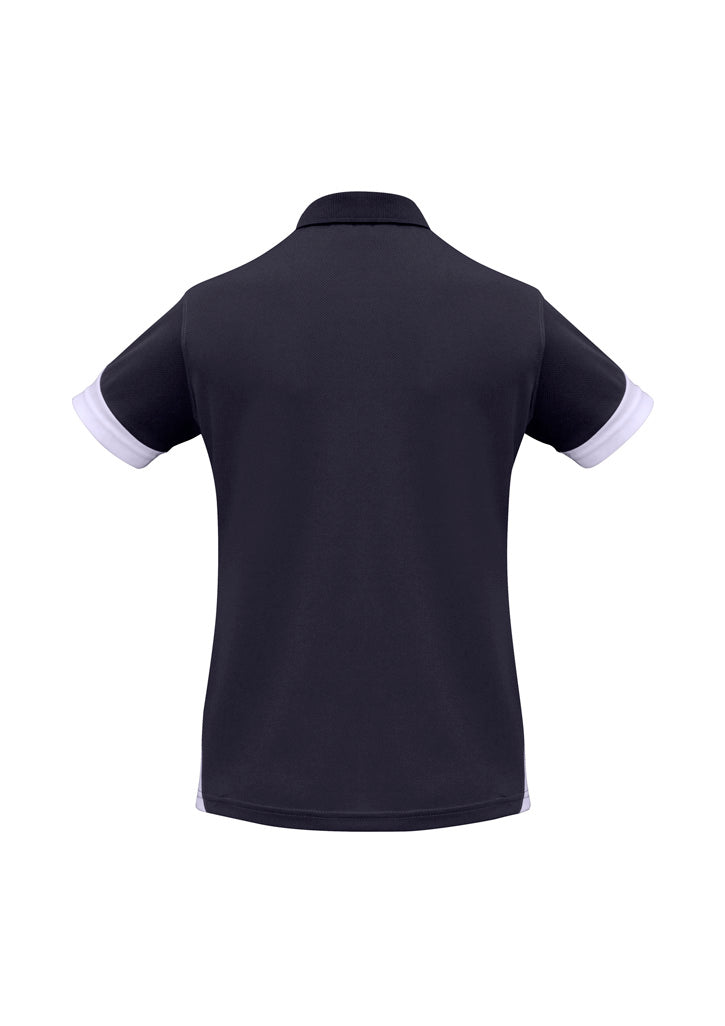 Talon Womens Short Sleeve Polo Navy/White back view