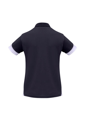Talon Womens Short Sleeve Polo Navy/White back view