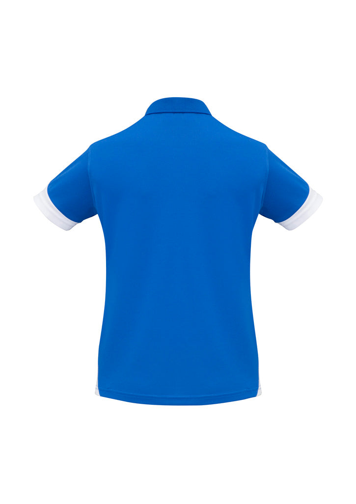 Talon Womens Short Sleeve Polo Royal/White back view