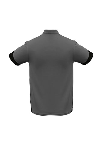 Talon Mens Short Sleeve Polo Ash/Black back view