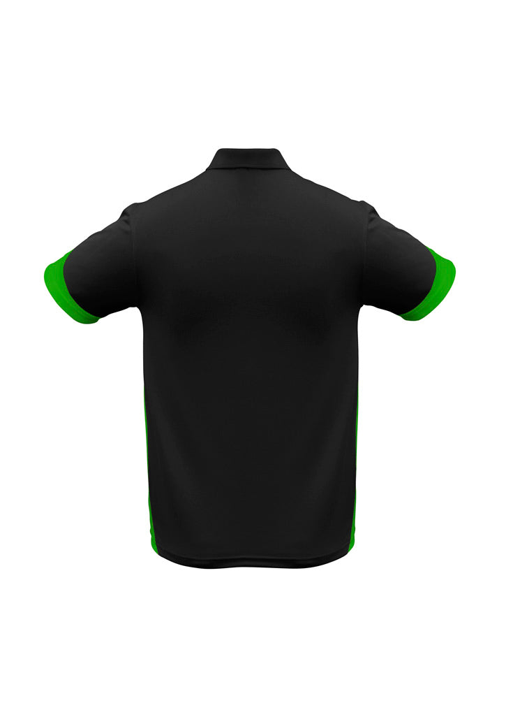 Talon Mens Short Sleeve Polo Black/Green back view