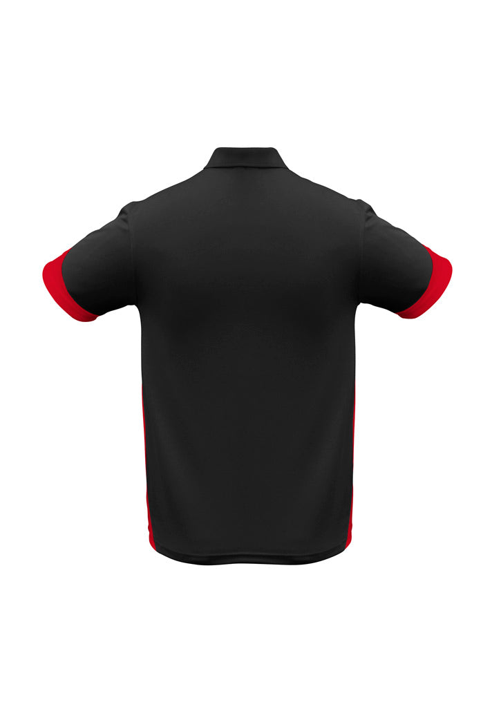 Talon Mens Short Sleeve Polo Black/Red back view