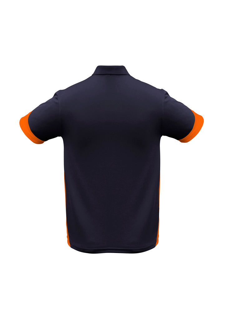 Talon Mens Short Sleeve Polo Navy/Orange back view
