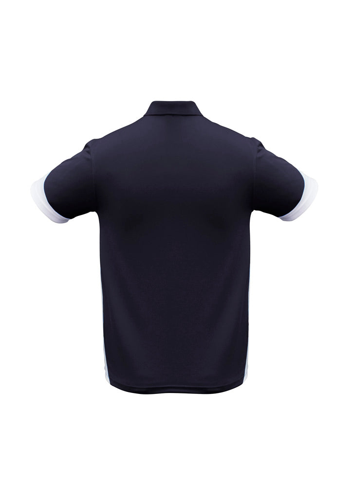 Talon Mens Short Sleeve Polo Navy/White back view