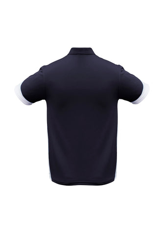 Talon Mens Short Sleeve Polo Navy/White back view