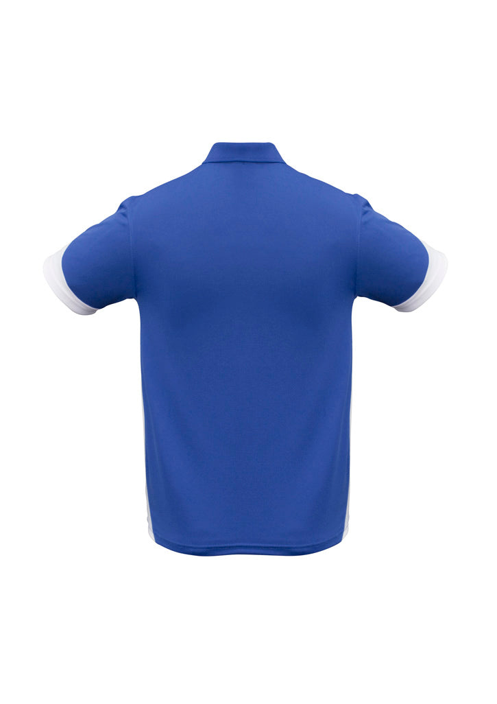 Talon Mens Short Sleeve Polo Royal/White back view
