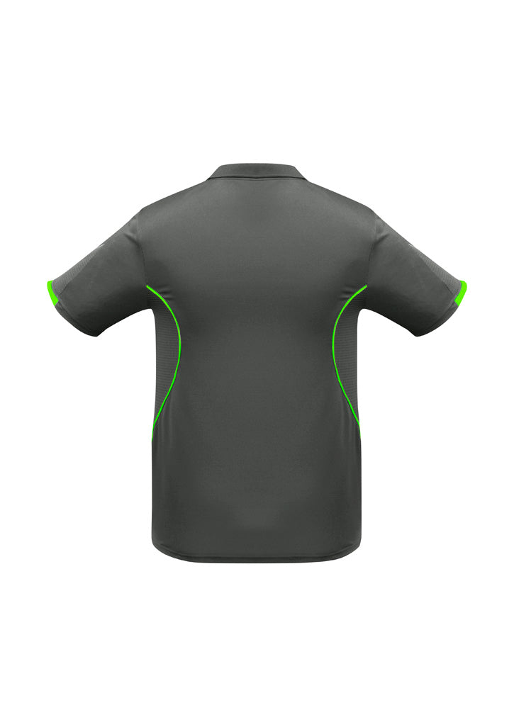 Razor Kids Short Sleeve Polo Grey/Fluoro Lime back view