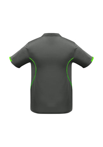 Razor Kids Short Sleeve Polo Grey/Fluoro Lime back view