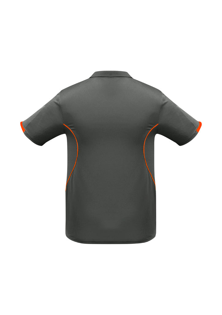 Razor Kids Short Sleeve Polo Grey/Fluoro Orange back view