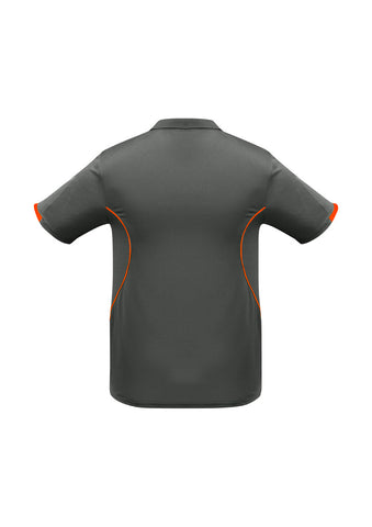 Razor Kids Short Sleeve Polo Grey/Fluoro Orange back view