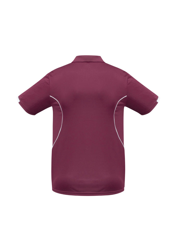 Razor Kids Short Sleeve Polo Maroon/White back view