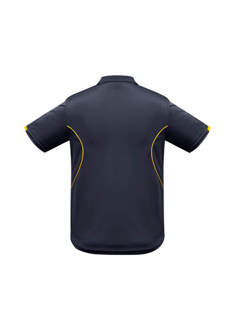 Razor Kids Short Sleeve Polo Navy/Gold back view