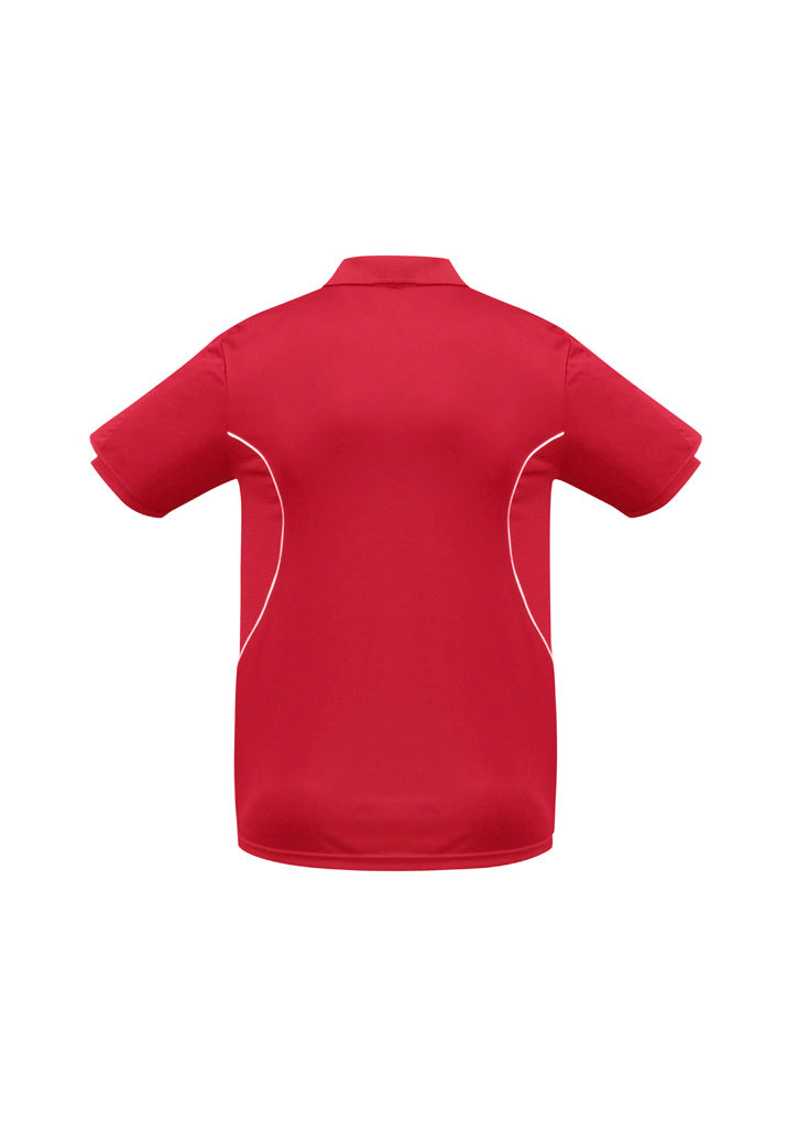 Razor Kids Short Sleeve Polo Red/White back view