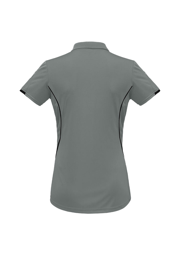 Razor Womens Short Sleeve Polo Ash/Black back view