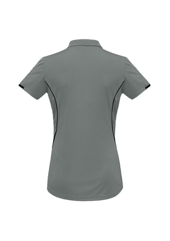 Razor Womens Short Sleeve Polo Ash/Black back view