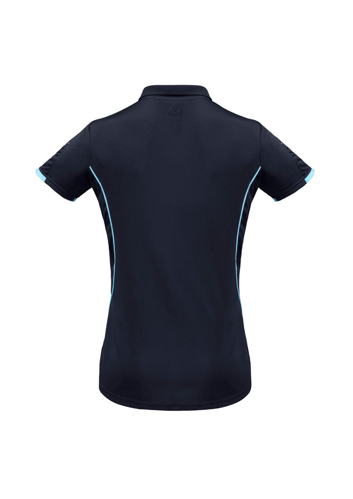Razor Womens Short Sleeve Polo Navy/Sky back view