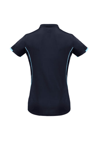 Razor Womens Short Sleeve Polo Navy/Sky back view