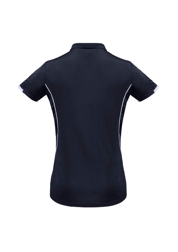 Razor Womens Short Sleeve Polo Navy/White back view