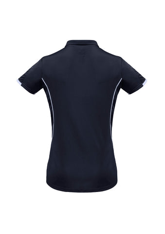 Razor Womens Short Sleeve Polo Navy/White back view
