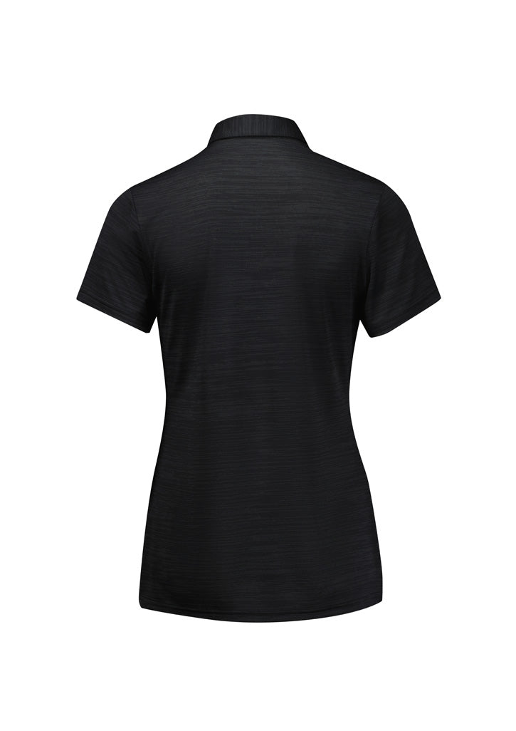 Orbit Womens Short Sleeve Polo Black back view
