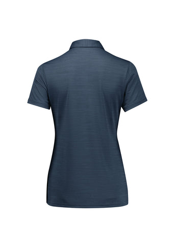 Orbit Womens Short Sleeve Polo Navy back view
