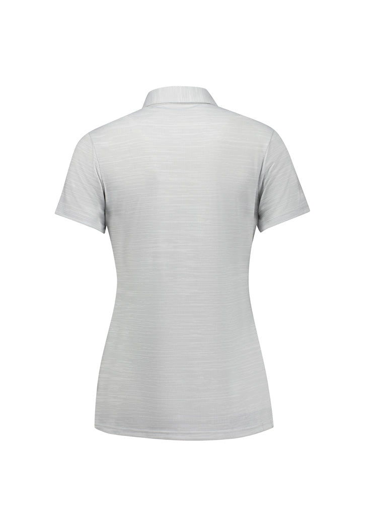 Orbit Womens Short Sleeve Polo Silver back view