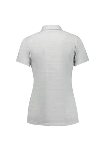 Orbit Womens Short Sleeve Polo Silver back view