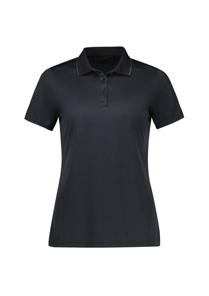 Echo Womens Short Sleeve Polo Black Graphite front view
