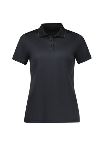 Echo Womens Short Sleeve Polo Black Graphite front view