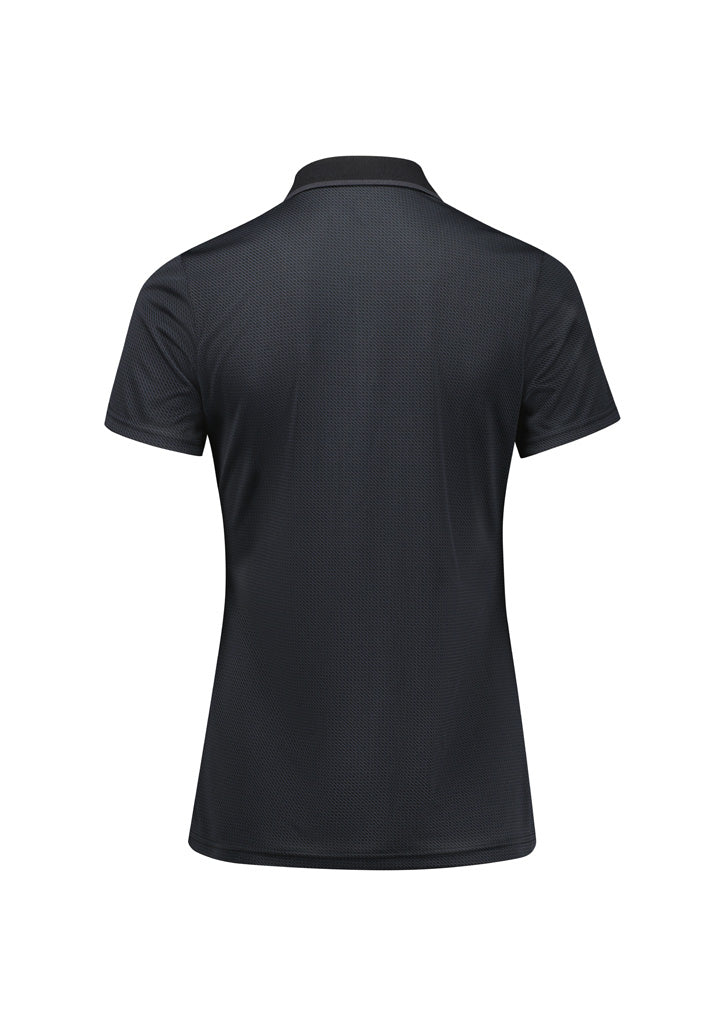 Echo Womens Short Sleeve Polo Black Graphite back view
