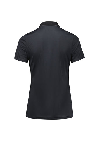 Echo Womens Short Sleeve Polo Black Graphite back view