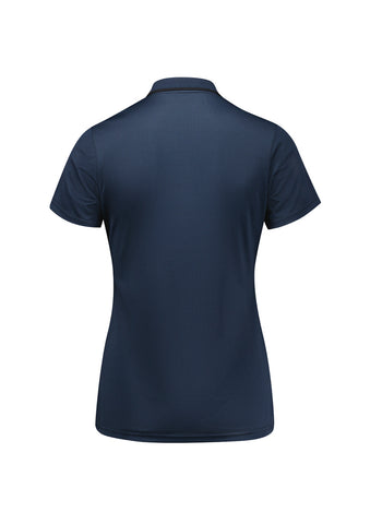 Echo Womens Short Sleeve Polo Carbon Blue back view