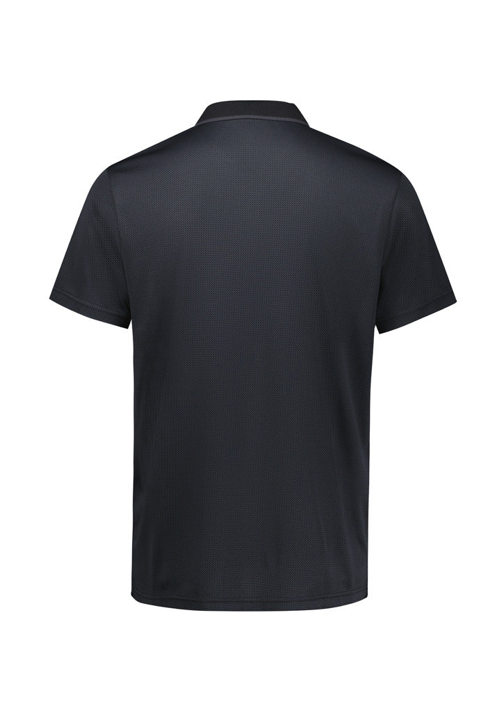 Echo Mens Short Sleeve Polo Black Graphite back view