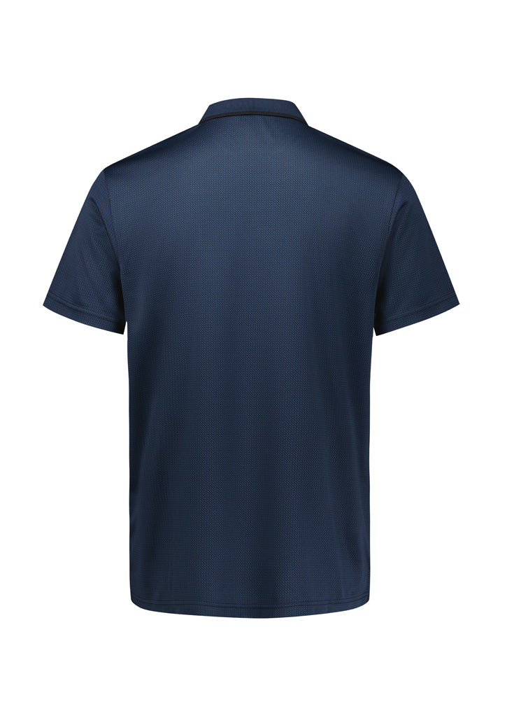 Echo Mens Short Sleeve Polo Carbon Blue back view