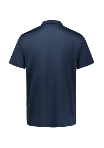 Echo Mens Short Sleeve Polo Carbon Blue back view