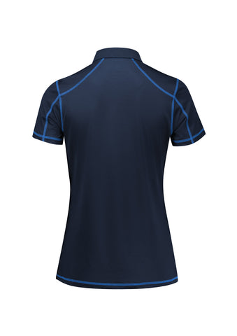 Dart Womens Short Sleeve Polo Navy/Royal back view