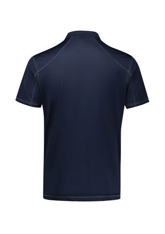 Dart Mens Short Sleeve Polo Navy/Navy back view