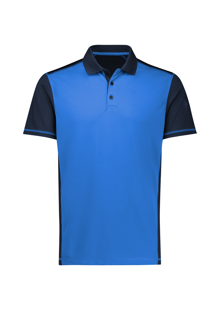 Dart Mens Short Sleeve Polo Navy/Royal front view