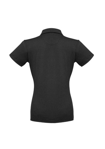 Shadow Womens Short Sleeve Polo Graphite Black back view